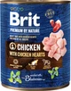 Вологий корм для собак Brit Premium Курка з курячим серцем 800 г (8595602538546) - изображение 1