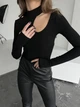 Женское боди с вырезом Le'Katrin 565-1XL Черный - изображение 6