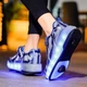 Роликовые кроссовки для мальчиков с LED подсветкой синие на 2-х колёсах (LR 1285) 31(19,5см) - изображение 7