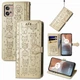 Чохол Embossed Cat and Dog для Motorola Moto G32 книжка шкіра PU з візитницею золотистий - зображення 1