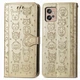 Чохол Embossed Cat and Dog для Motorola Moto G32 книжка шкіра PU з візитницею золотистий - зображення 4