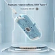 Мышь беспроводная Fmouse, прозрачная, аккумуляторная, двухрежимная, соединение по Bluetooth и через фишку 2,4GHz, 2400 DPI, с подсветкой, голубая, M133, 3309783 - изображение 5