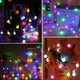Світлодіодна гірлянда Lezonic в формі матових кульок, 120 LED, 12 м, IP44, 8 режимів, з таймером, різнокольорова, прозорий дріт, з пультом, живлення від мережі 220В - зображення 2
