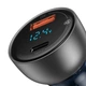 65w автомобільний зарядний пристрій Baseus Digital Display USB + Type c 7 A Car Charger, швидка зарядка Gray - зображення 3