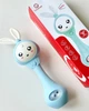 Дитяче музичне брязкальце з прорізувачем для зубів Baby Molar Rattle sobebear YL 5505 інтерактивний зайчик Блакитний - изображение 1