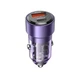 Автомобильное ЗУ BOROFONE BZ20 Smart 38W dual port PD20W+QC3.0 car charger Transparent Purple - изображение 1