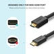 Кабель Mini HDMI штекер to HDMI 2.0 Ugreen разъем 4K 60Hz 22CM Black (20137) - изображение 9