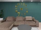 Настенные часы DIY 3D "Seven" золото - Большие бескаркасные 3Д часы 60-130 см, самоклеящиеся (101137) - изображение 2