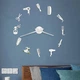 Настенные часы DIY 3D "Charm" серебро - Большие бескаркасные 3Д часы 60-130 см, самоклеящиеся (1011148) - изображение 1