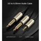 Кабель аудио Ugreen 3.5 mm to 2х 2pin 6.35 mm F/M адаптер 3M Black (AV126) - изображение 12