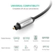 Кабель аудио Ugreen Toslink оптический 7 мм нейлоновая оплетка 1 м Black (AV108) - изображение 6