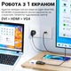 Адаптер / розгалужувач з mini Display Port на HDMI/VGA/DVI порти Addap MDPA-01Mix | перехідник 3в1 для передачі відеосигналу, FullHD 1080P - зображення 8