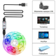 Самоклеющаяся светодиодная LED лента RGB 5050 strip влагостойкая с пультом управлением Комплект 5 метров 16 цветов от USB совместимость с Авто, ТВ, ПК - изображение 12