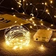 Светодиодная гирлянда нить Капли росы на батарейках 2xAA медный провод 30 LED 3 метра подсветка UKC Decorative Light теплый белый - изображение 2