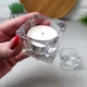 Стеклянный квадратный подсвечник со свечой - изображение 3