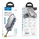 HUB HOCO HB33 10в1 Type-C to USB3.0/ 2USB2.0/Type-C/HDMI/VGA/RJ45/AUX/SD/TF PD100W 0.18М універсальний Adapter картрідер Сірий - изображение 2