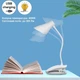 Настольная светодиодная аккумуляторная LED лампа на прищепке - изображение 5