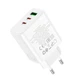 Зарядне мережеве Hoco C126A USB/2Type-C PD40W адаптер швидка зарядка для мобільних пристроїв для телефону/смартфону Білий - зображення 3