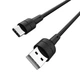 Кабель OTG\Charge BOROFONE BX30 USB to Type-C, 3A, 1m, silicone, TPE connectors, Black BX30CB - зображення 1