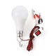 Светодиодная LED лампа 12V 9W лампочка кемпинговая на проводе 2м с зажимами (крокодилами), выключателем и металлическим крючком для подвешивания, холодный белый - изображение 2