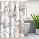 Шторка для ванной комнаты Bathlux 180 x 180 см с водоотталкивающим покрытием с мраморным бежевым узором - изображение 1