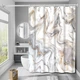 Шторка для ванной комнаты Bathlux 180 x 180 см с водоотталкивающим покрытием с мраморным бежевым узором - изображение 2