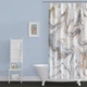 Шторка для ванной комнаты Bathlux 180 x 180 см с водоотталкивающим покрытием с мраморным бежевым узором - изображение 5