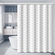 Шторка для ванної кімнати Bathlux 180 x 180 см люкс якість з водовідштовхувальним покриттям Біла з сірими ромбами (20031) - зображення 3