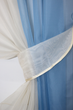 Кухонний комплект штор VR-Textil № 017к з підв'язками на карниз 1-1.5 м 265х170 см Блакитний з молочним (50-665) - зображення 3