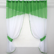 Кухонний комплект штор VR-Textil № 091к з ламбрекеном на карниз 1-1.5 м 280х170 см Темно-салатовий з білим (52-0332) - зображення 1