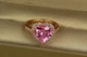 Кольцо Xuping Jewelry сердце океана с розовым камнем 1,4 см р 18 золотистое - изображение 1
