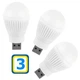 USB LED Лампочка 2 W, Набор 3 шт. Портативная лампа для павербанка светильник ночник - изображение 1
