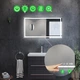 Прямоугольное зеркало с LED подсветкой 100 на 60 см, с двумя сенсорами, часами, подогревом и линзой без подсветки, модель Karnet La Mir (karnetg117) - изображение 2