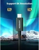 Кабель зарядный Ugreen Type-C Thunderbolt 4 100 W 8K при 60 Гц 0.8 м Black (US501) - изображение 5