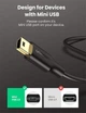 Кабель зарядный UGREEN US132 Mini USB to USB 2.0 1.5M Black (10385) - изображение 2