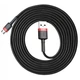 Кабель зарядный Micro USB Baseus USB Cable to microUSB Cafule 2m Black/Red (YM0454) - зображення 1