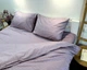 Постельное белье LARA сатин-страйп LUX sea fog d13205е180 с простынью на резинке 180х200х25 евро - изображение 2