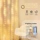Светодиодная новогодняя гирлянда штора \ дождь на окно 3х3м 300 LED с USB проводом 5В и пультом (теплый белый) - изображение 4