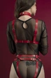 Портупея на грудь Feral Feelings - Harness Bra, лиф, натуральная кожа, цвет красный - изображение 2