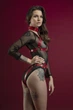 Портупея на грудь Feral Feelings - Harness Bra, лиф, натуральная кожа, цвет красный - изображение 3