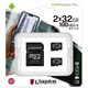 Карта пам`яті MicroSDHC 2x32GB UHS-I Class 10 Kingston Canvas Select Plus R100MB/s + SD-адаптер (SDCS2/32GB-2P1A) - зображення 2