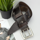 Ремень мужской кожаный JK-4561 brown широкий коричневый двухшпеньковый (120 см) - изображение 6