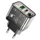 Сетевое зарядное устройство Hoco dazzling dual-port N34 USB/1Type-C 20W/3A - изображение 3