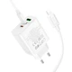 Мережевий зарядний пристрій Hoco Type-C to Lightning cable Pure power three-port C126A USB 2хType-C 40W 3A - зображення 4