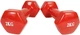Гантель для фитнеса EasyFit 2 кг 1 шт. с виниловым покрытием цельная литая неразборная Красная (EF-0020-R) (56002650) - изображение 2
