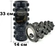 Массажный ролик-валик для МФР и йоги EasyFit EVA Spikes 33 см роллер-массажер для спины, ног, рук и шеи EF-2015-BK Черный (56001302) - изображение 1