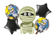 Набор фольгированных шаров Halloween Мумия , шары на Хэллоуин, 5 шт 20702 - изображение 1