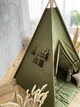 Вігвам дитячий Zhukokids однотонний з ковриком і фіксатором 115x115x190 Хакі - зображення 2