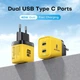 Зарядний пристрій ASOMETECH GaN 40W dual Type-C ports швидка зарядка PD+QC3.0 Yellow - зображення 2