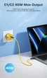 Зарядний пристрій ASOMETECH GaN 40W dual Type-C ports швидка зарядка PD+QC3.0 Yellow - зображення 4